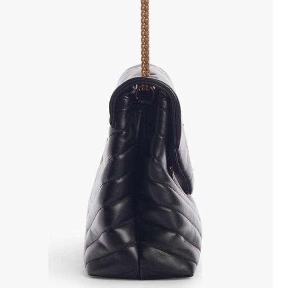 YVES SAINT LAURENT YSL LOULOU MEDIUM MATELASSE BLACK AND GOLD BAG EUC!!!! - Picture 4 of 17